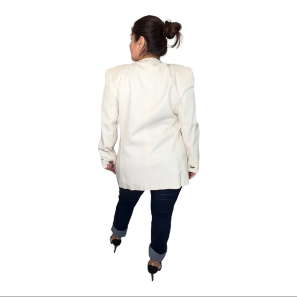 Kasper for A.S.L. Oversized Jacket & Pleated A-line MIDI Skirt Vintage Ivory 16 - Picture 13 of 15